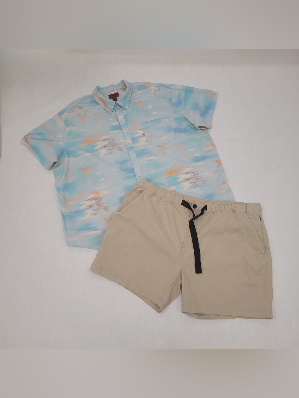 The Foundry Supply Co Tropical Short Sleeve Button Up Shirt & Solid Color Shorts
